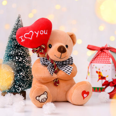 for Mom Plush Teddy Bear Holding Balloon Heart I Love You Lover'S Gifts Brown 7"