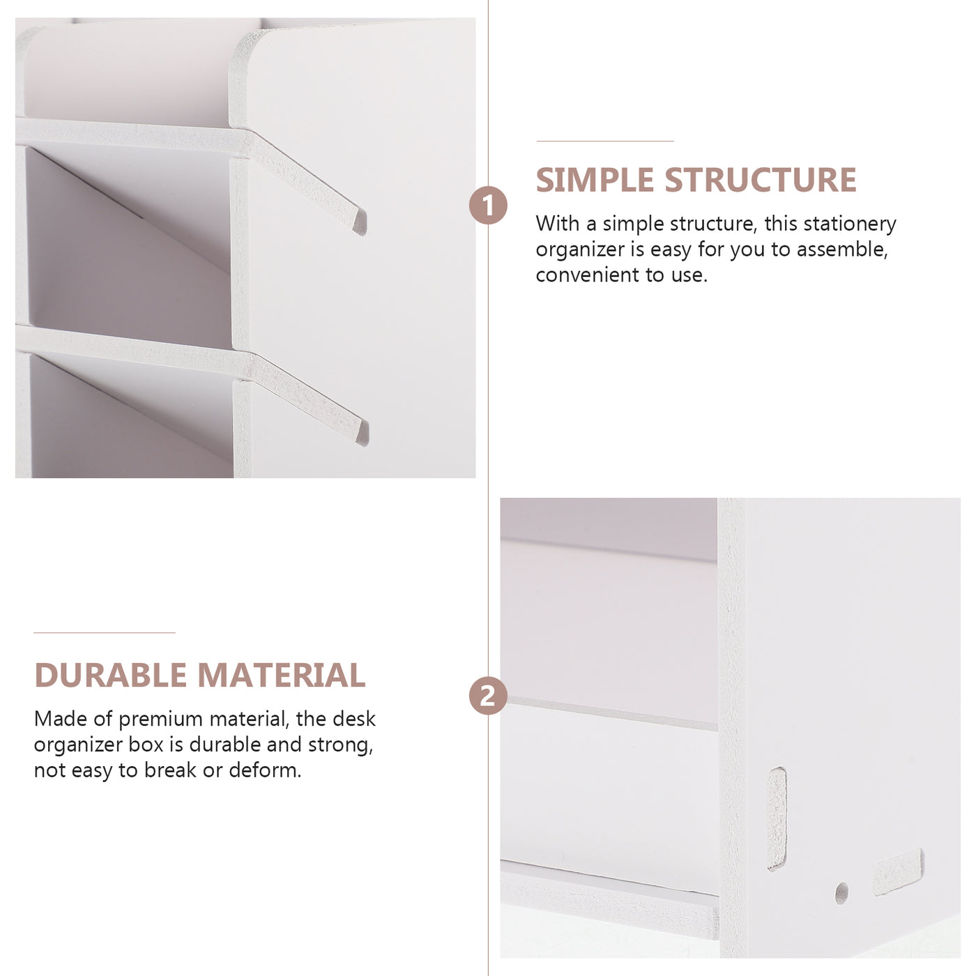 Desktop Storage Box Wood Office Stationery Organizer