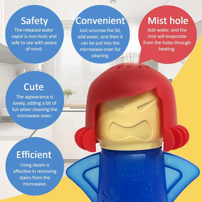 Microwave cleaner, high-temperature steam cleaner, refrigerator deodorizer, easy to clean. Add vinegar and water to fresh steam