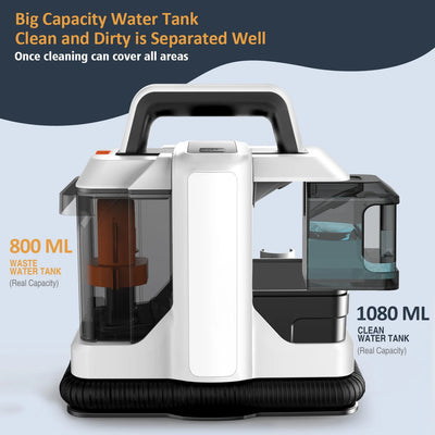 750W 15KPa Portable Carpet Cleaner Portable Spot Cleaner for Car Sofa Pet Hair, Spray Suction Upholstery Clean Machine