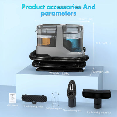 IN STOCK Multi Purpose Wet and Dry Portable Spot Cleaner Carpet Upholstery Sofa Fabric Spill Stain Removal Cleaning Machine