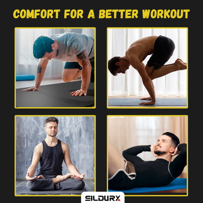 Widen by 80 cm Extra Thick Non-Slip Yoga Mat - For Pilates, Fitness & Home Workouts High Density Support with Carrying Strap