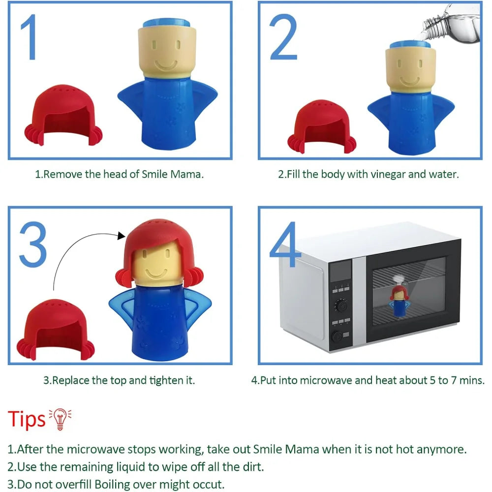 Microwave cleaner, high-temperature steam cleaner, refrigerator deodorizer, easy to clean. Add vinegar and water to fresh steam