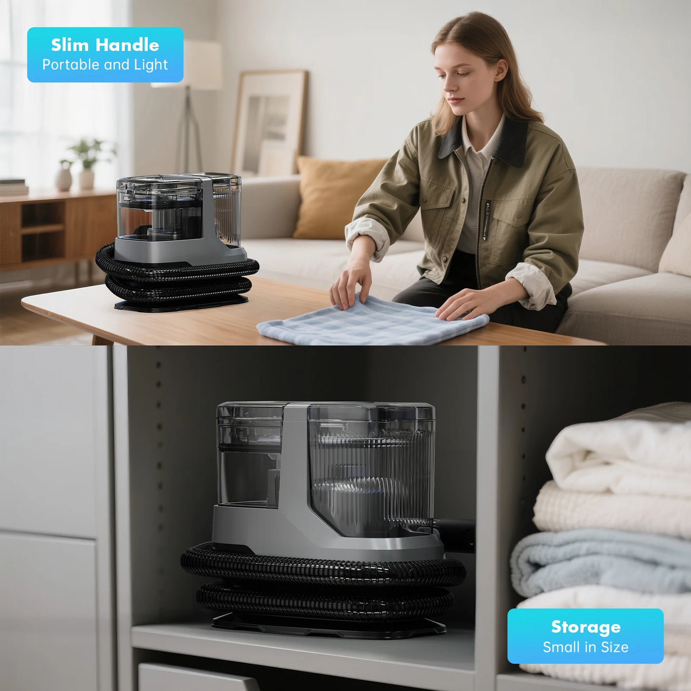 IN STOCK Multi Purpose Wet and Dry Portable Spot Cleaner Carpet Upholstery Sofa Fabric Spill Stain Removal Cleaning Machine