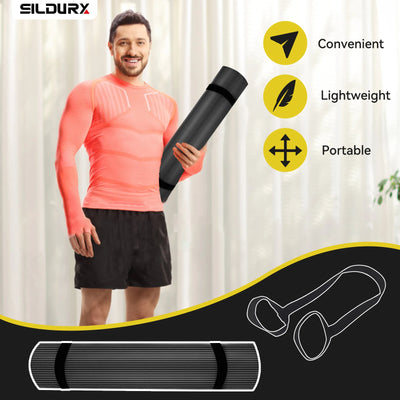 Widen by 80 cm Extra Thick Non-Slip Yoga Mat - For Pilates, Fitness & Home Workouts High Density Support with Carrying Strap
