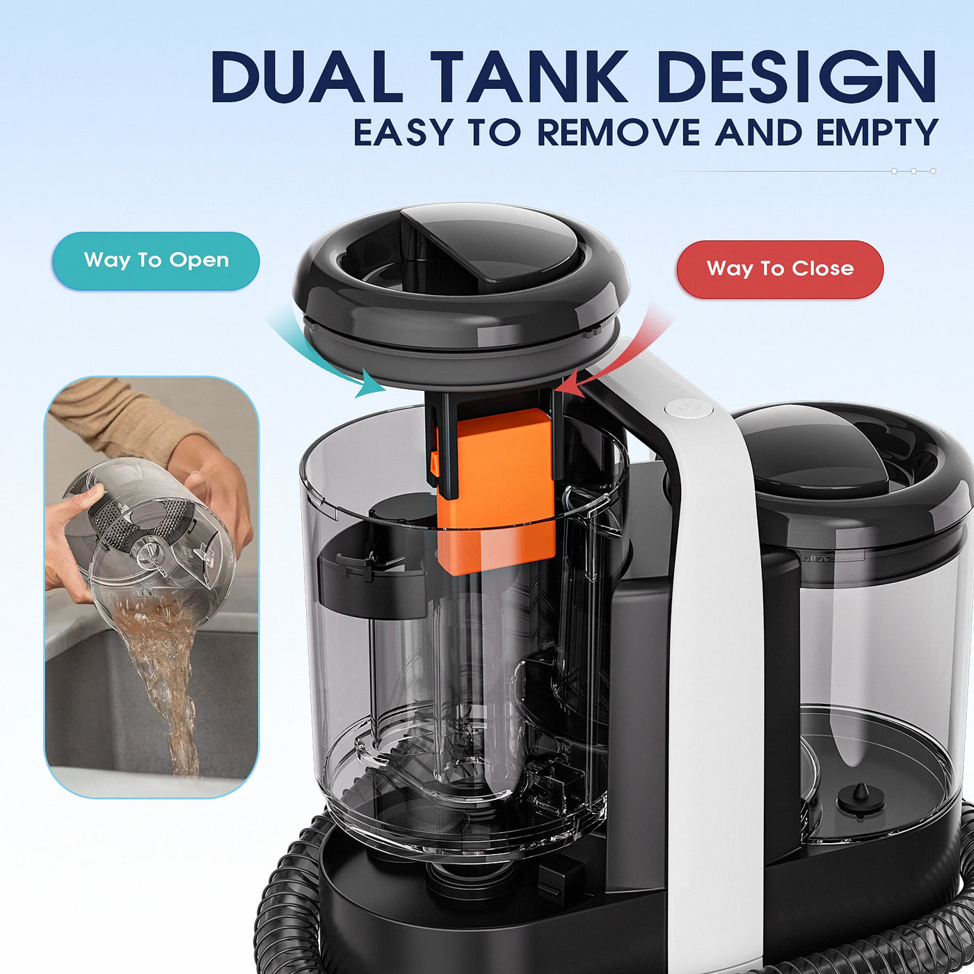 IN STOCK High Suction Portable Fabric Upholstery Cleaner Handheld Deep Stain Removal Vacuum Machine for Household and Car Use