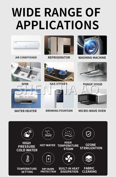 3800W High Pressure And High Temperature Steam Cleaner Household Appliance Pipe Cleaning Air Conditioning And Refrigerator