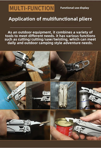 Outdoor Multifunctional Tools 15-1 Portable Pliers Stainless Steel Pliers Wrench Emergency Rescue Foldable Tool Knives Tools