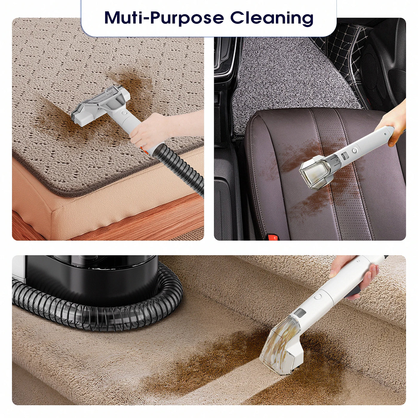 IN STOCK High Suction Portable Fabric Upholstery Cleaner Handheld Deep Stain Removal Vacuum Machine for Household and Car Use