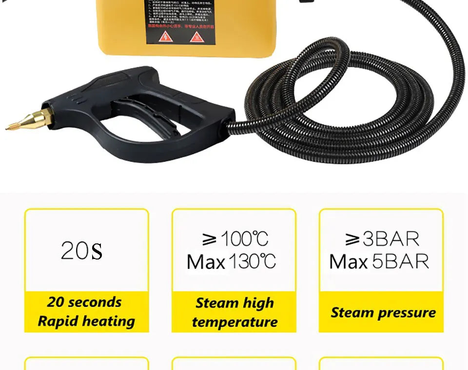 2600W High Temperature Steam Cleaner For Hood Air Conditioner Car Mobile Cleaning Machine Pumping Sterilization Disinfector