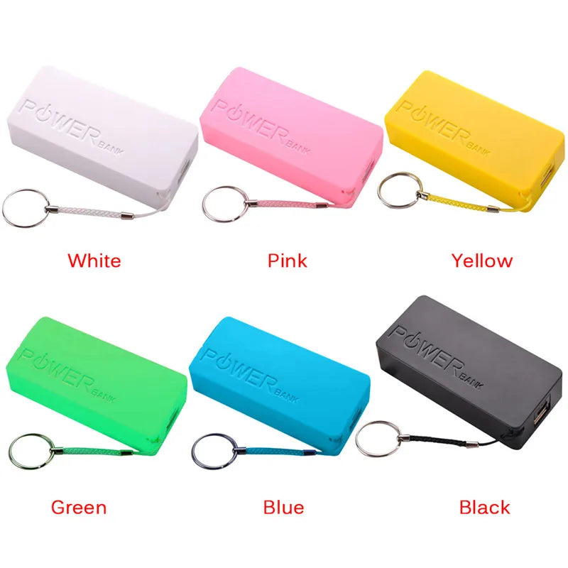 Portable DIY Mobile Power Bank For 5600mAh 18650 Battery General Charger External Backup Battery Charger Case With Key Chain