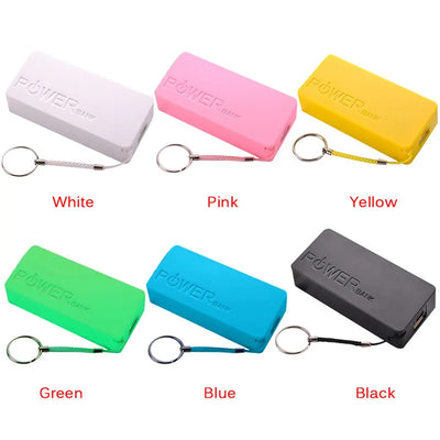 Portable DIY Mobile Power Bank For 5600mAh 18650 Battery General Charger External Backup Battery Charger Case With Key Chain