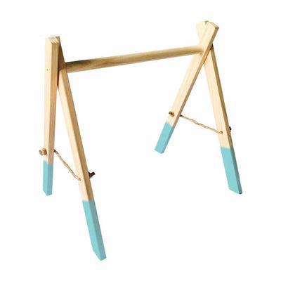 Baby Gym Play Mat - Wooden Activity Frame with Hanging Toys