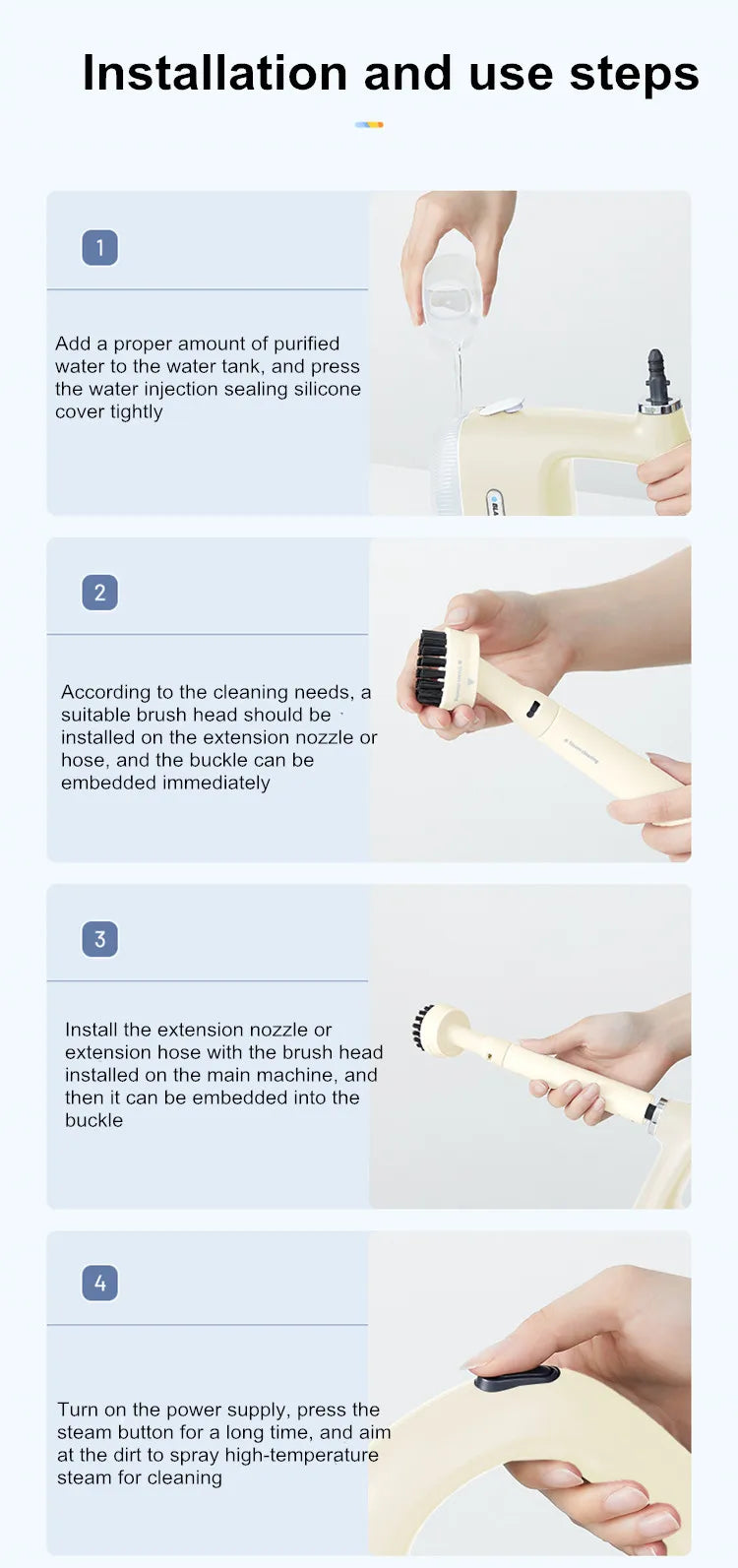 Handle Steam Cleaner High-Temperature Hand-Held Household Multi-Functional Steam Cleaning Machine Kitchen Air Conditioning