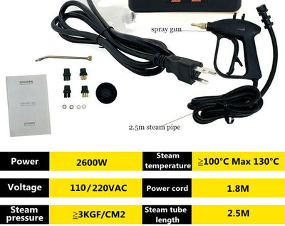 2600W High Temperature Steam Cleaner For Hood Air Conditioner Car Mobile Cleaning Machine Pumping Sterilization Disinfector