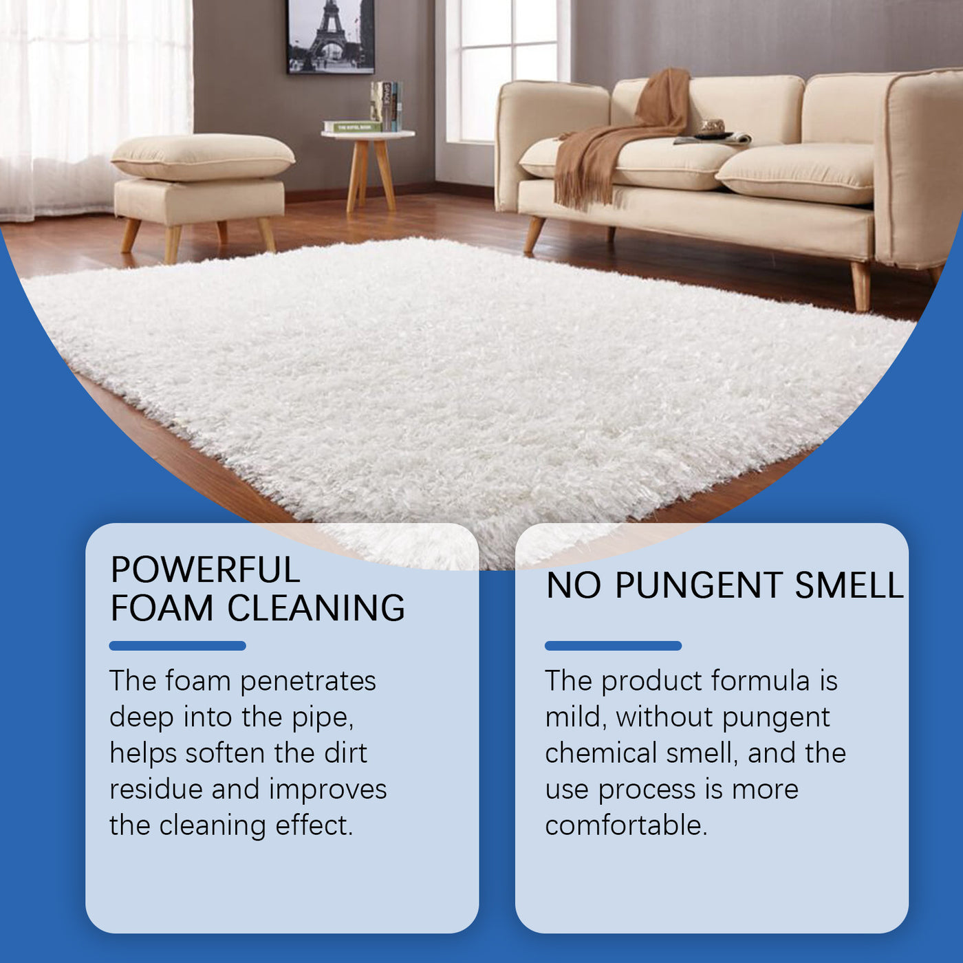 Carpet Foam Cleaner Eliminate Stubborn Stains Odor Remover Carpet Fabric Curtain Multi-functional Cleaning Rug Cleaner Solution