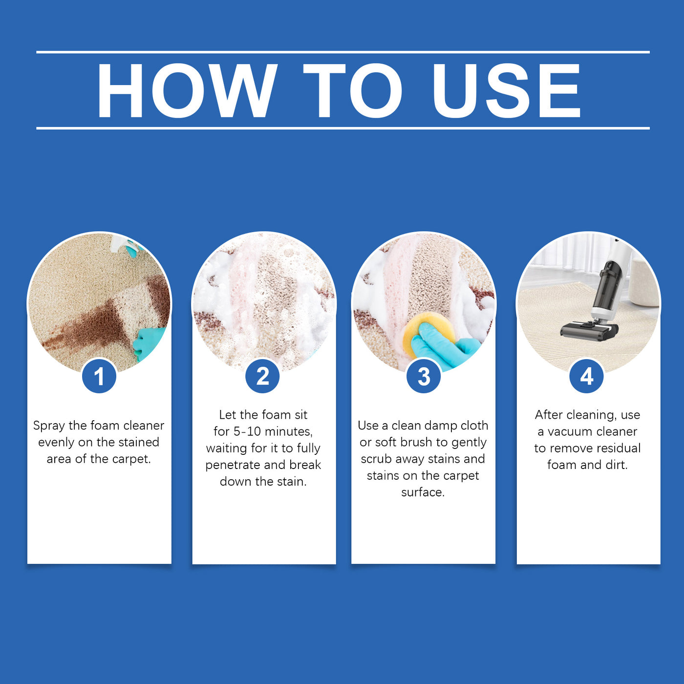 Carpet Foam Cleaner Eliminate Stubborn Stains Odor Remover Carpet Fabric Curtain Multi-functional Cleaning Rug Cleaner Solution