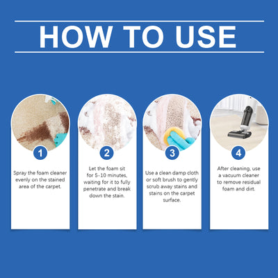 Carpet Foam Cleaner Eliminate Stubborn Stains Odor Remover Carpet Fabric Curtain Multi-functional Cleaning Rug Cleaner Solution