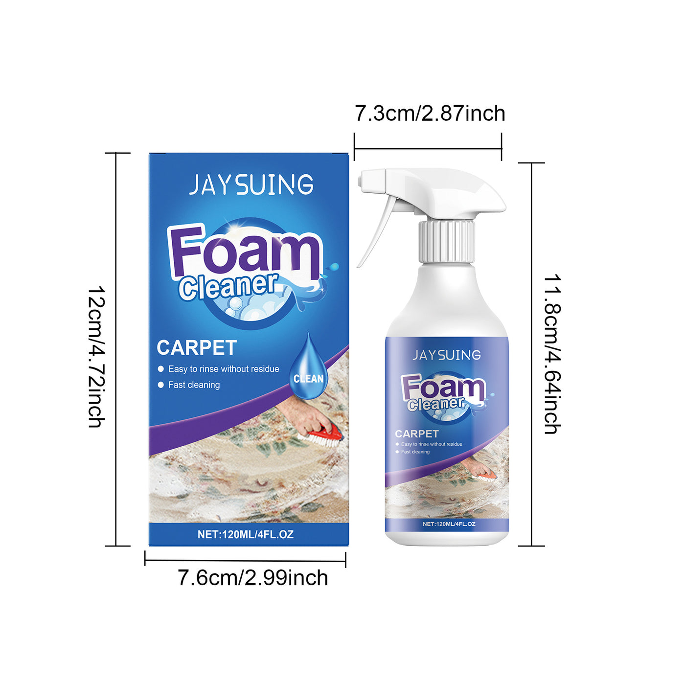Carpet Foam Cleaner Eliminate Stubborn Stains Odor Remover Carpet Fabric Curtain Multi-functional Cleaning Rug Cleaner Solution