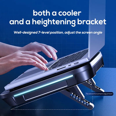 Laptop Cooling Pad Laptop Coolers for Computer PC Notebook Gaming Laptop Fan Height Adjustable Laptop Cooling Stand