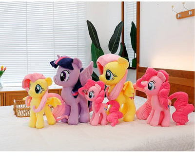 New My Little Pony Plush Doll Anime Twilight Sparkle Fluttershy Pinkie Pie Cartoon Soft Ornament Birthday Kawaii Toy Kid Gift