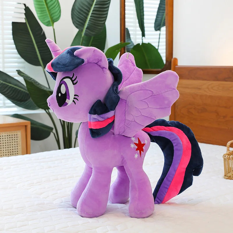 New My Little Pony Plush Doll Anime Twilight Sparkle Fluttershy Pinkie Pie Cartoon Soft Ornament Birthday Kawaii Toy Kid Gift