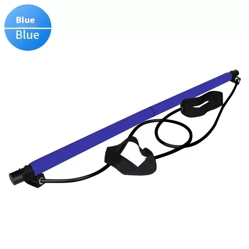 Adjustable Pilates Stick - Portable Fitness Bar with Resistance Bands
