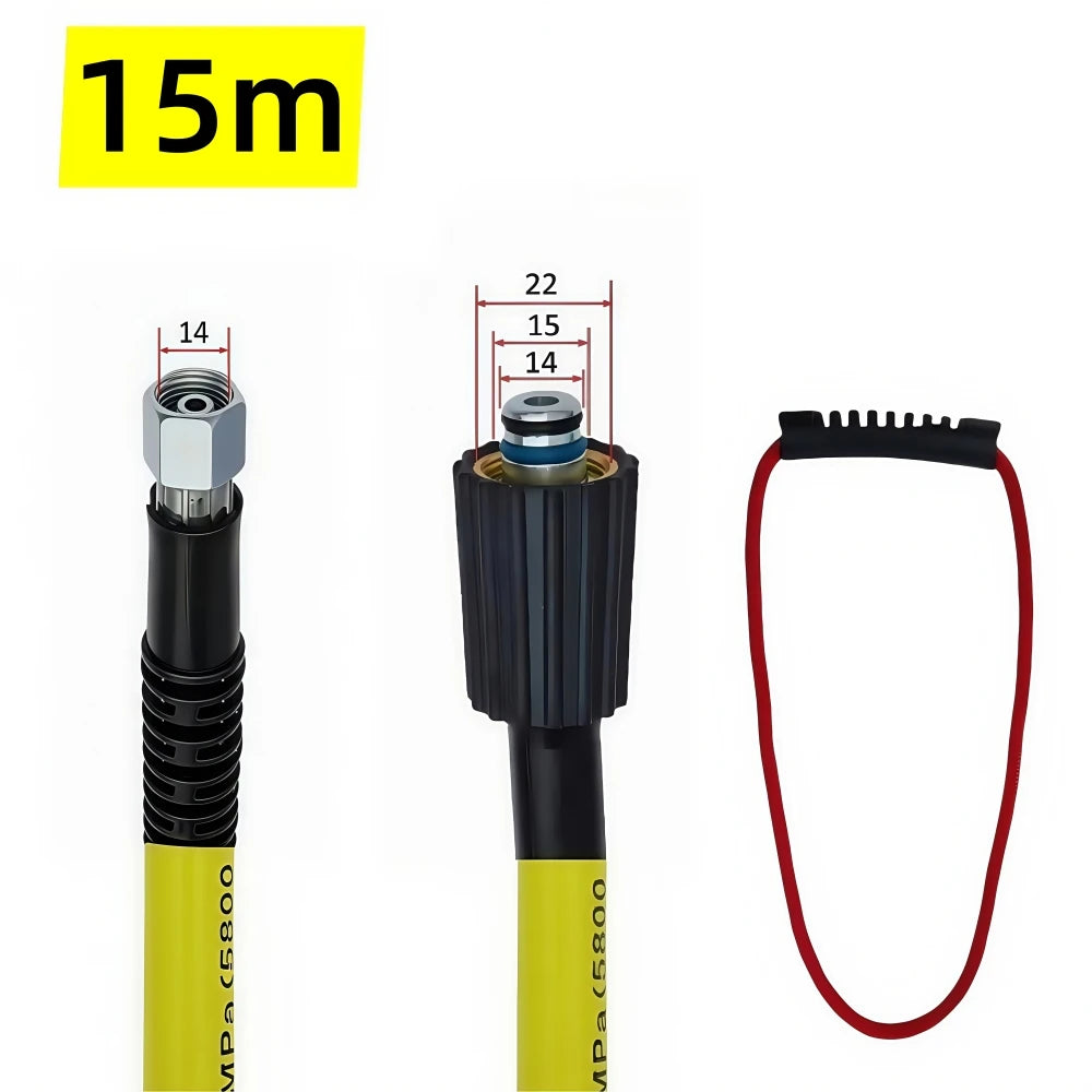 10~20m 5800PSI Super Flexible Pressure Washer Hose Pressure Cleaning Machine Hose Car Wash Hose Water Cleaning Hose For Huter