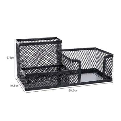 Home Office Mesh Desk Organizer Supplies Caddy Pencil Holder Baskets For Desktop Accessories Storage Box Iron Storage Buckets