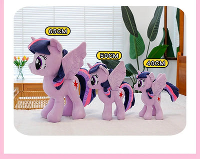 New My Little Pony Plush Doll Anime Twilight Sparkle Fluttershy Pinkie Pie Cartoon Soft Ornament Birthday Kawaii Toy Kid Gift