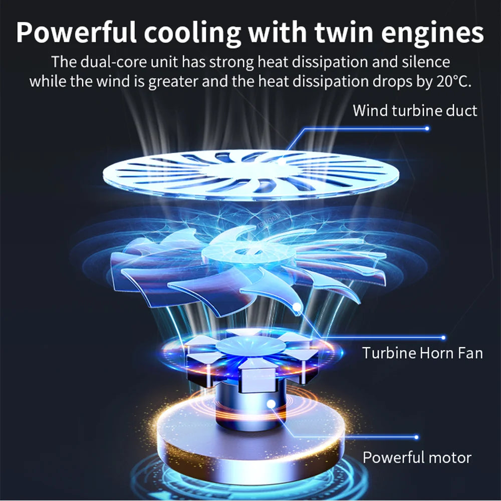Laptop Cooler For Macbook Air Pro Dell 13-17 inch Gaming Notebook Cooling Pad Aluminum Alloy Heat Sink Fan Laptop Stand Radiator