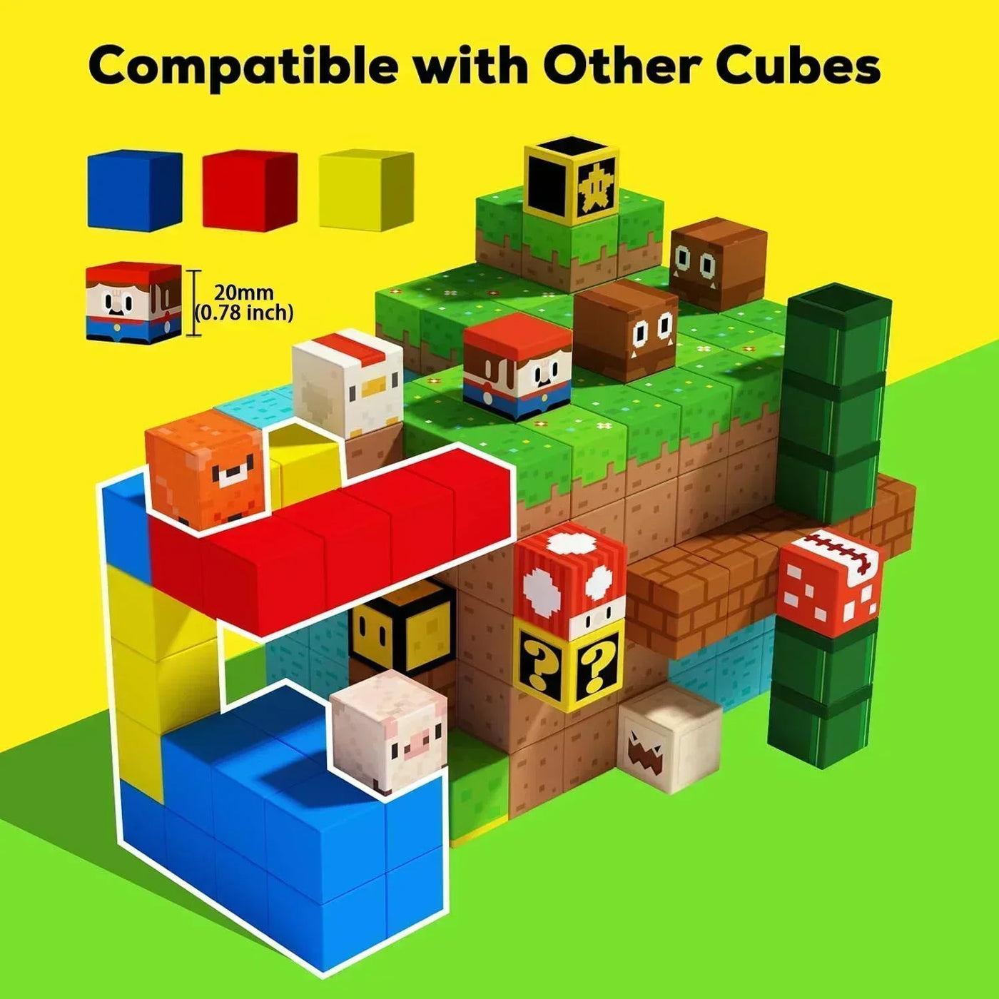 2025 Magnetic Building Blocks Mine World Magnet Cube Set for Boy Girl Kid Age 3+ DIY Model Children Stem STEM Sensory Toy Gift