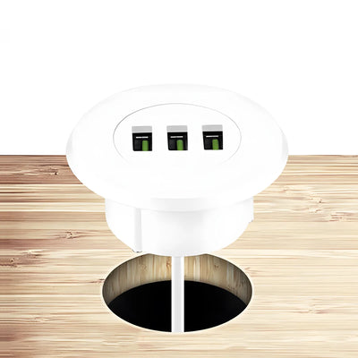 Multi Port USB Desktop Embedded Charger For Mobile Phone 3 In 1 USB HUB Computer Desk One Drag Three Data Line Splitter Charging