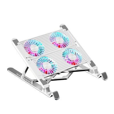 Laptop Cooling Pad with 2/4 Fans Foldable Gaming Laptop Cooler Fan RGB Silent Portable Laptop Holder for 11-17.3 Inch Notebook