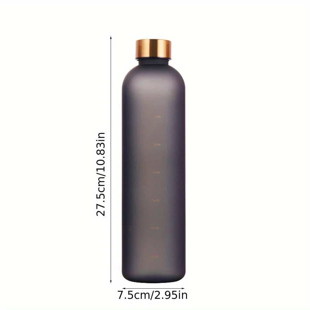 Water bottle, inspirational water bottle with time mark, reusable water bottle, suitable for gym fitness workout travel