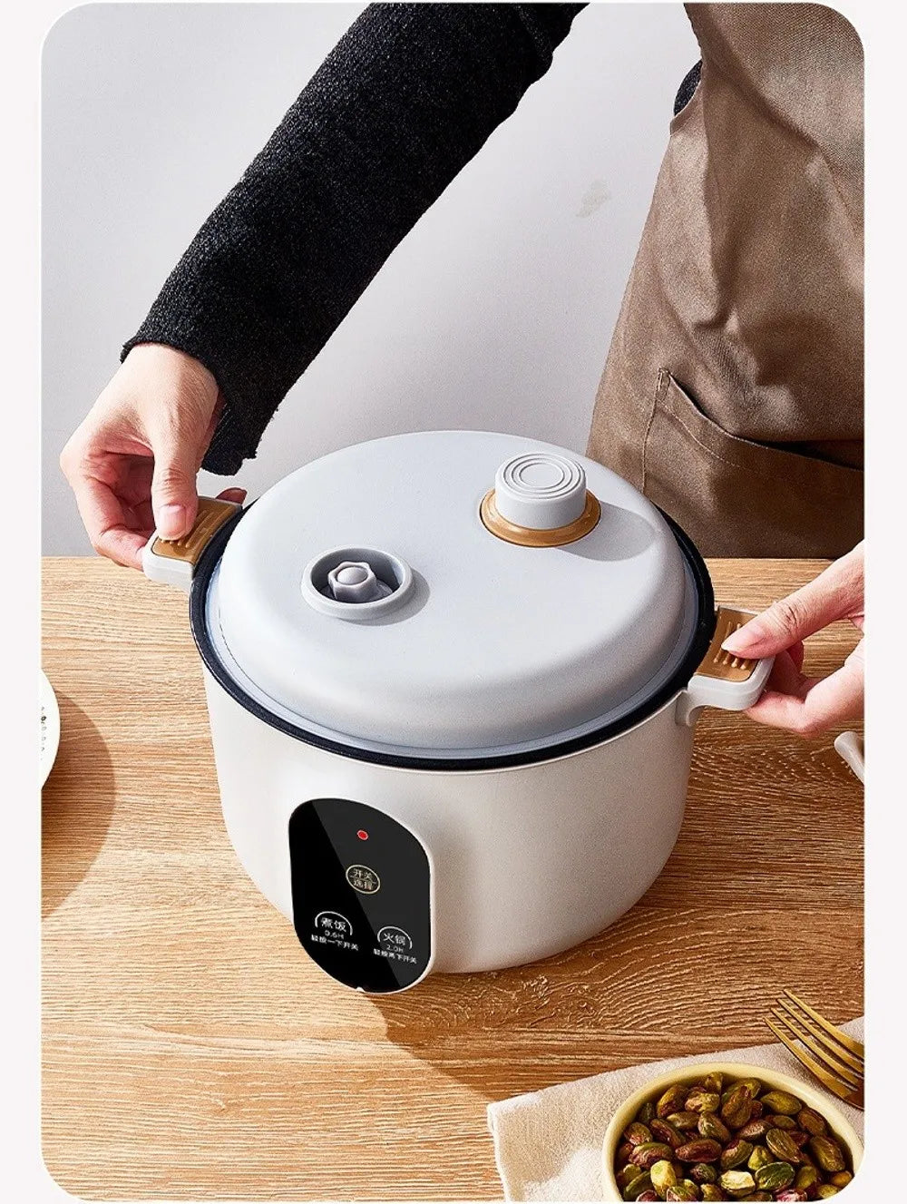 Easy 20cm Micro Pressure Cooker 2 L Non Stick Pressure Cooking Pot Quick Heating Anti-overflow Soup Stew Pot Household