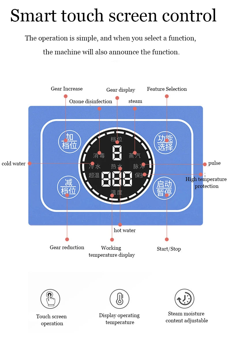 Professional portable uphplstery steam pressure washer 110V/220V steam cleaner for cars house kitchen air conditioner