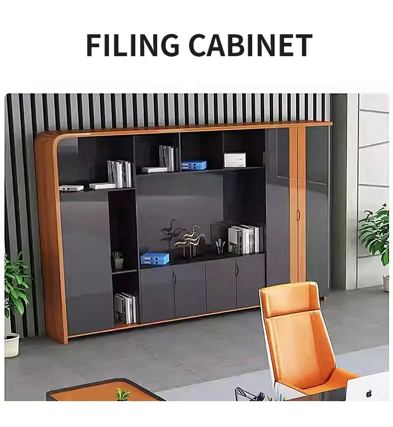 Modern Technology Boss Desk Lacquer Panel Piano Office Furniture Modular President Desk for Business  Luxury Office Furniture  b