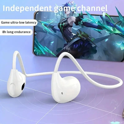 Open-Ear Bluetooth 5.3 Sport Headphone Wireless, Air Conduction Detachable Wireless Earphone For Workouts Built-in Mic For Music