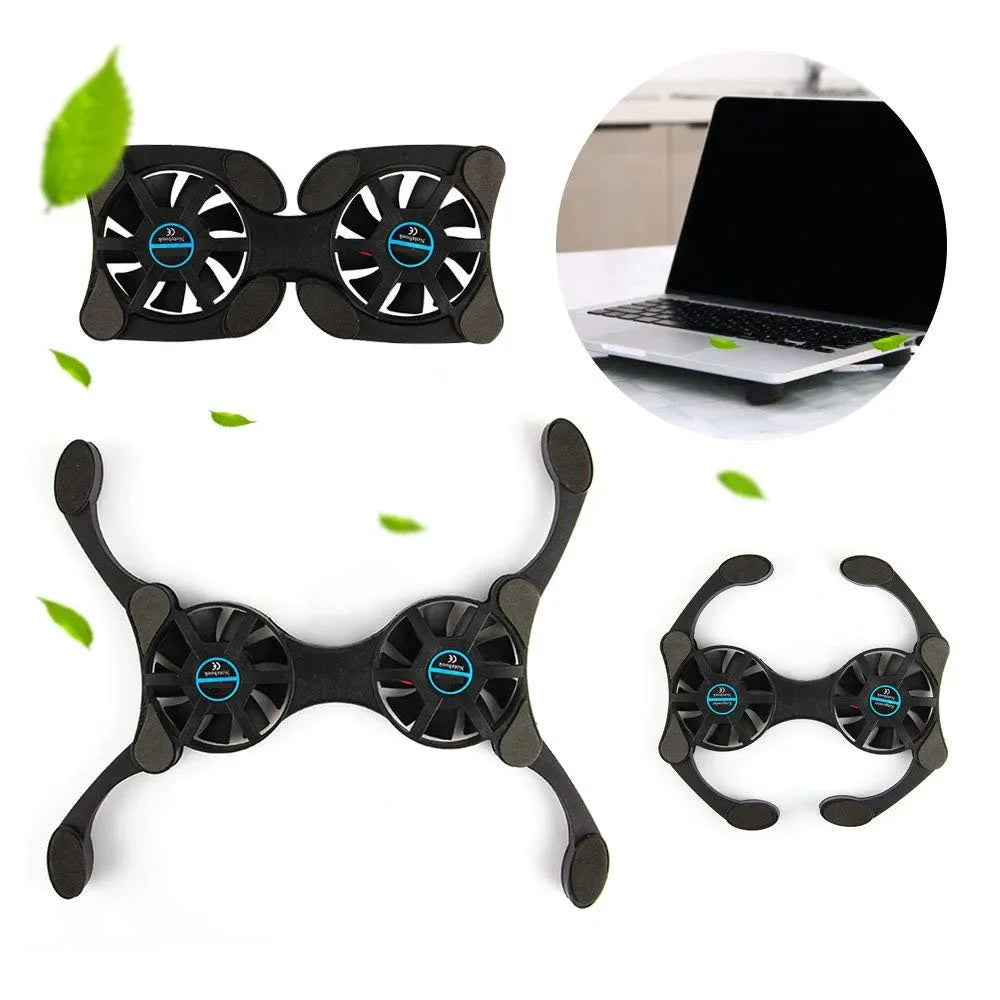 Foldable USB Laptop Cooling Pads With Double Fans Mini Octopus Notebook Cooler Cooling Pad For 7-15 Inch Notebook Laptop