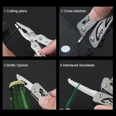 Multifunction Stainless Steel Multi-tool Pocket Knife Pliers Folding Pliers Mini Portable Folding Pliers Folding Blade Knife