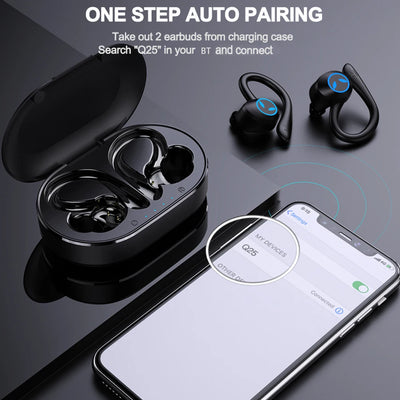 Q25 Wireless Headphone Sport Bluetooth 5.1 Headphones HiFi 9D Bass Stereo Earphone Headset with Microphone for iPhone Workout