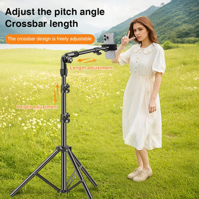 Phone Tripod Adjustable Horizontal Overhead Tripod Cell Phone Tripod Stand for Recording/Watching/Vlog