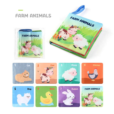 Soft Baby Books toys Montessori 3D Touch Feel High Contrast Cloth Book Sensory Early Learning games for kids Educational toys