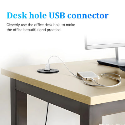 Multi Port USB Desktop Embedded Charger For Mobile Phone 3 In 1 USB HUB Computer Desk One Drag Three Data Line Splitter Charging