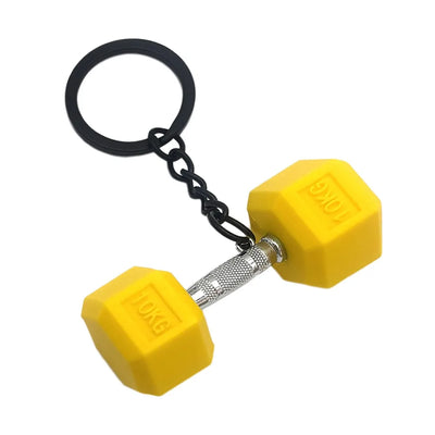 Gym Gifts DIY Barbell Keychain Gym Lovers PVC Charms Bags Keychain Kettlebell Dumbbell Pendant Keychain Jewelry Accessories