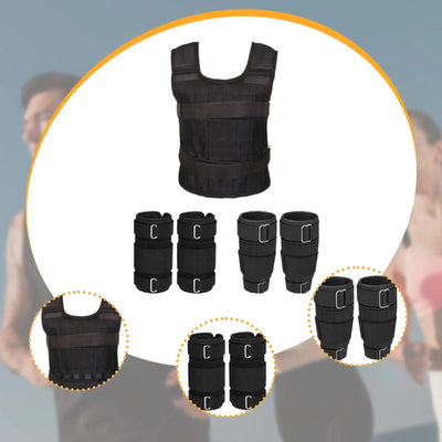 Weight Vest Sports Strength Training Running Breathable Muscle Building Versatile with Leg and Hand Straps Exercise Workout Gear
