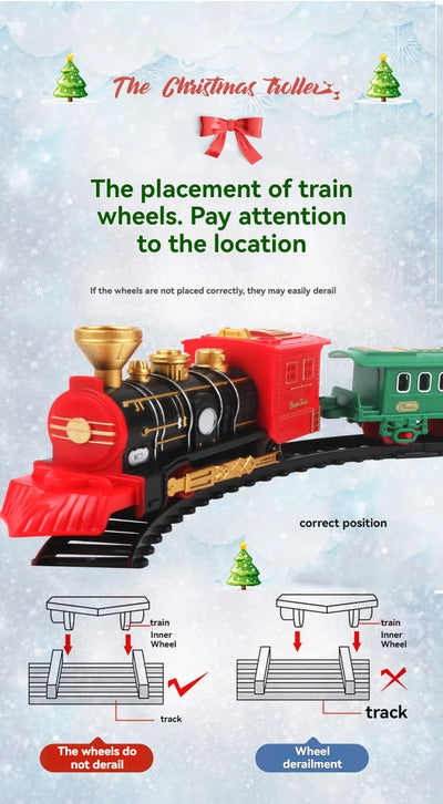 2025 Mini Electric Christmas Train Toy Electric Rail Car Children's Simulation Car Toy Children's Christmas Gift