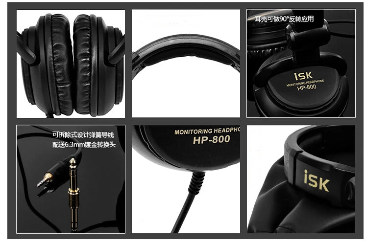 Auriculares Original ISK HP800 Studio Monitor Studio DJ Headphone