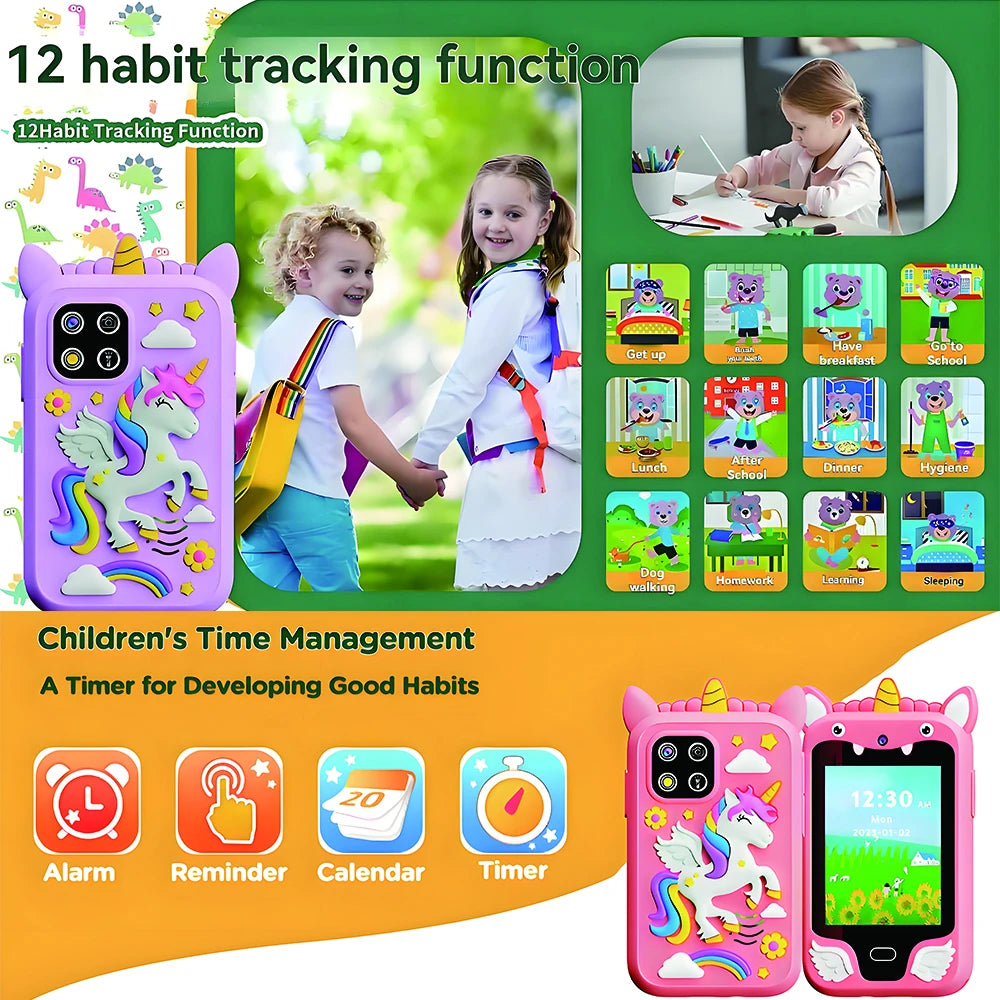 Kids Smart Educational Toys Musci Player Learning Selfie Toddler Phone Games for Children Age 3-12 Best Christmas Birthday Gifts